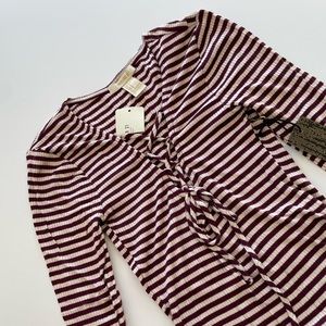 Lace up Stripe bodysuit